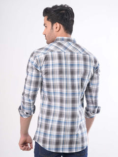 Multi Check Button Down Casual Shirt (CSC-010)