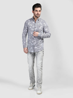 Black & White Printed Casual Shirt (CSW-380)