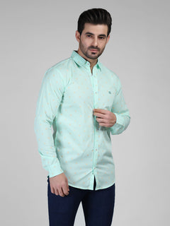 Light Green, Printed Casual Shirt (CSW-396)