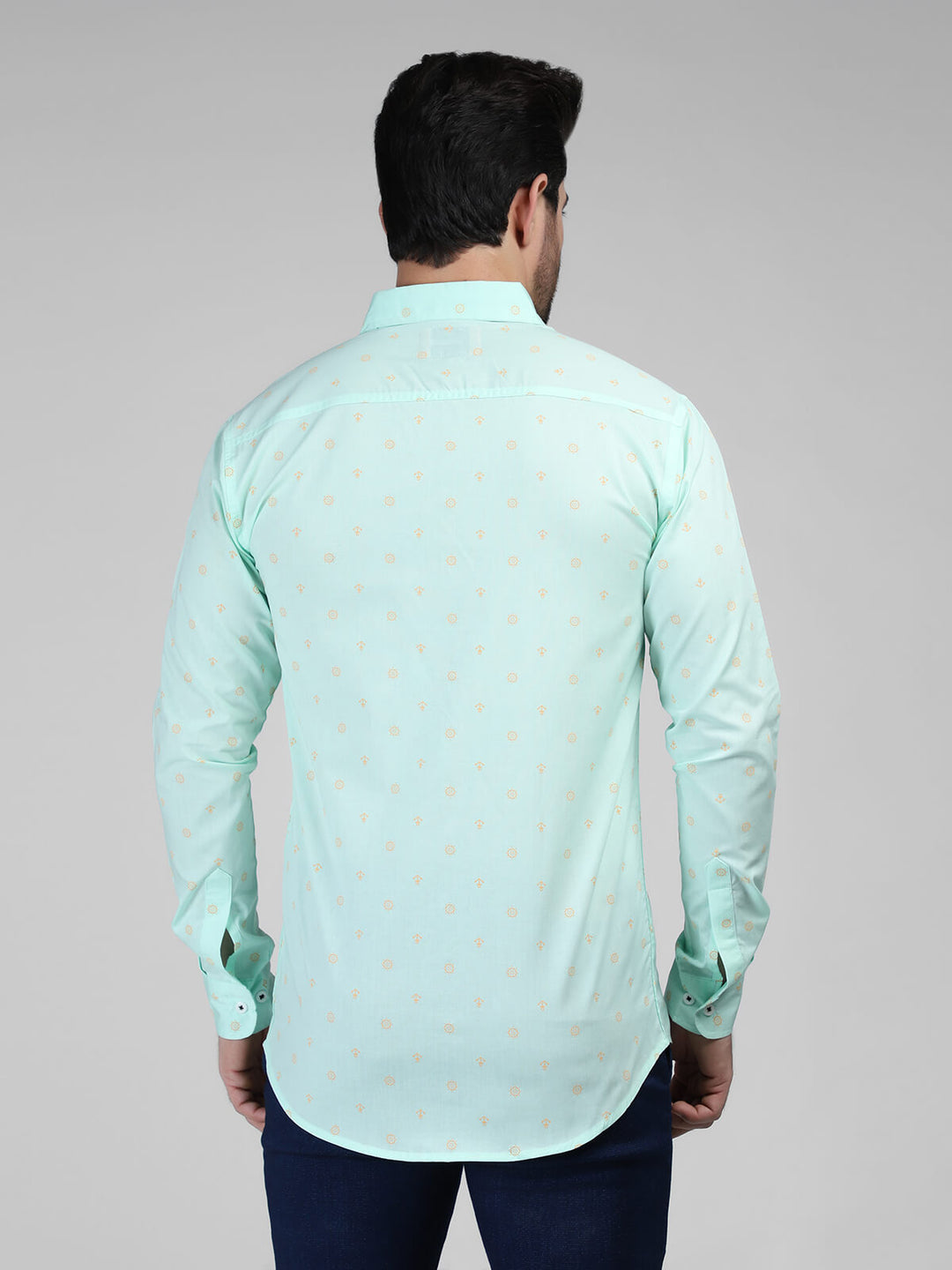 Light Green, Printed Casual Shirt (CSW-396)