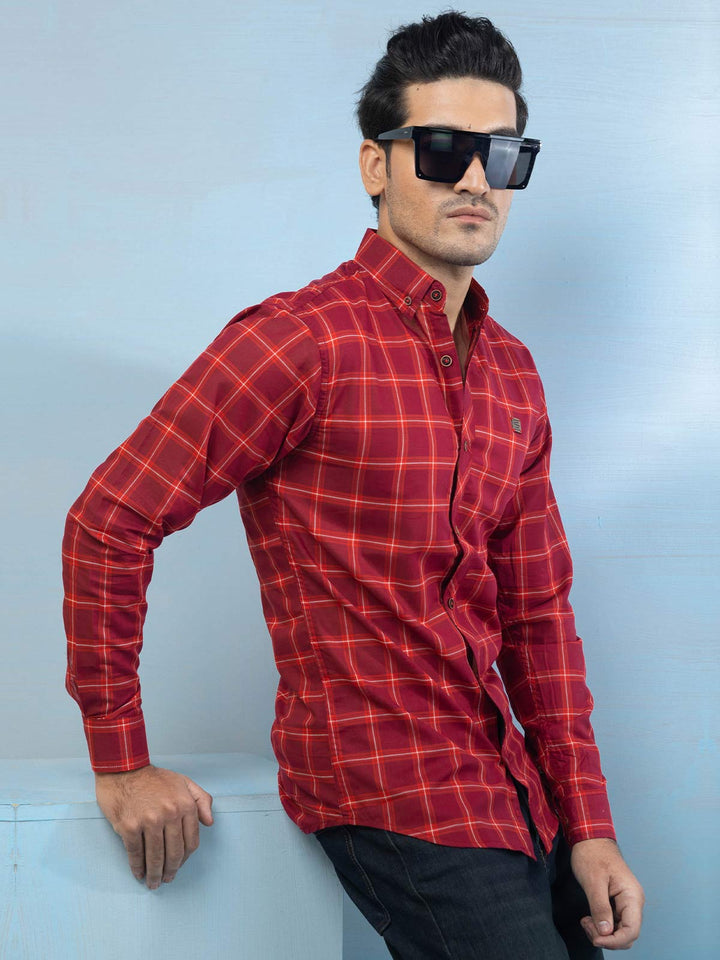 Red Check Casual Shirt (CSW-456)