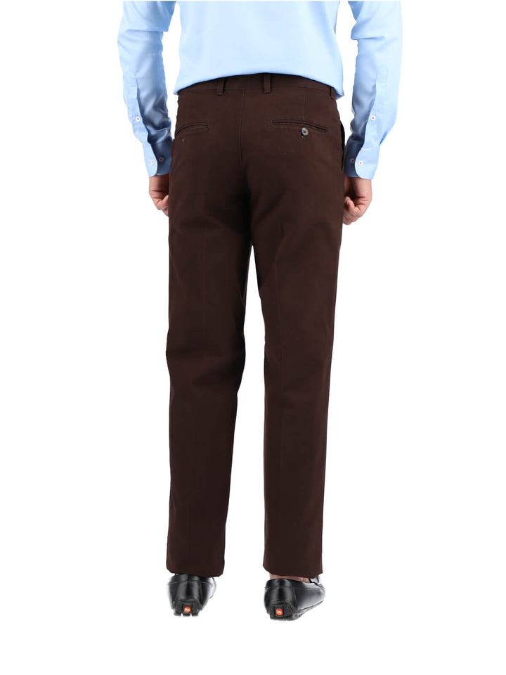 Choc Brown Wrinkle Free Cotton Trouser (CTR-84)