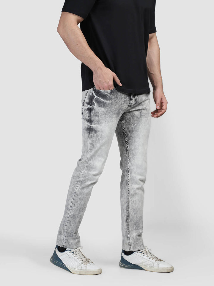 Ash Grey Faded Stretchable Denim Jeans-17