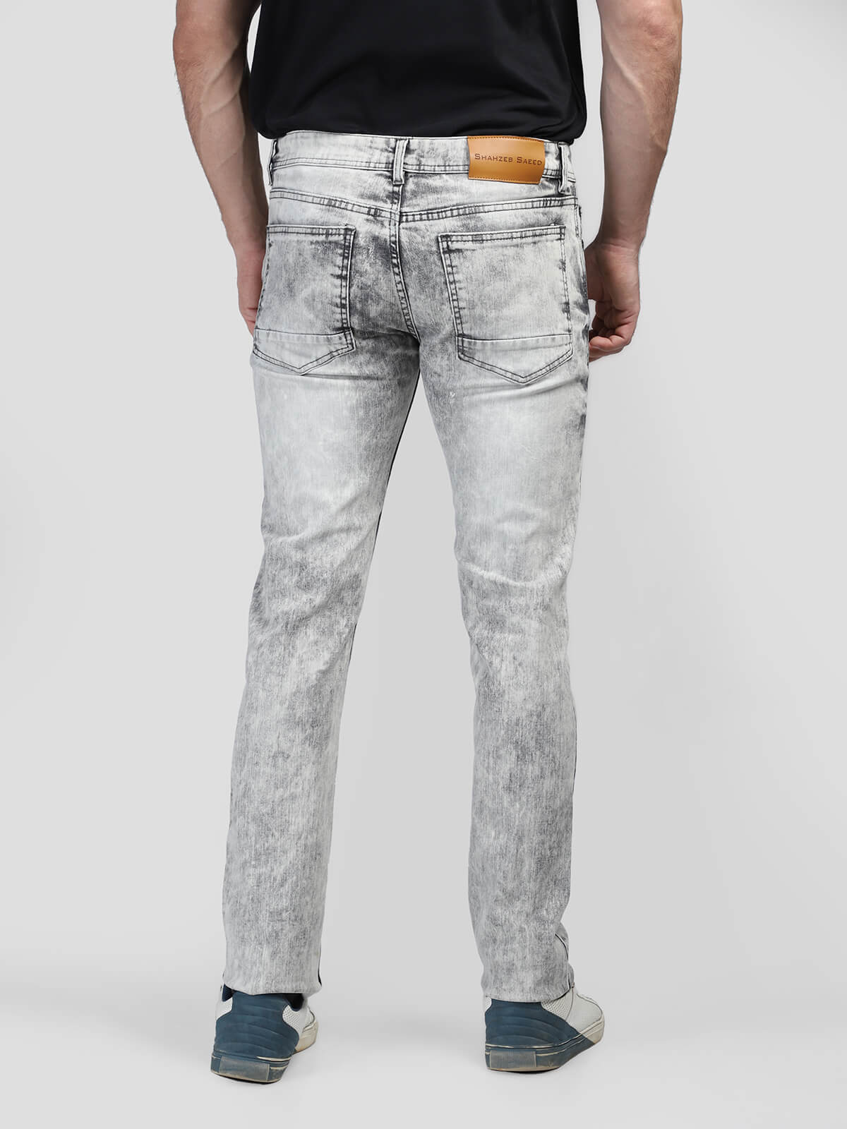 Ash Grey Faded Stretchable Denim Jeans-17