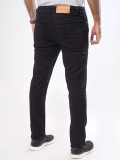 Black Plain Stretchable Denim Jeans-28