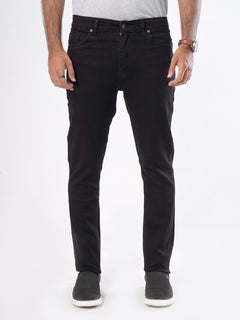 Black Plain Stretchable Denim Jeans-28