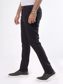 Black Plain Stretchable Denim Jeans-28