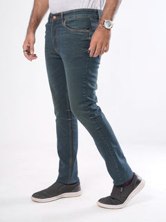 Green Faded Stretchable Denim Jeans-28