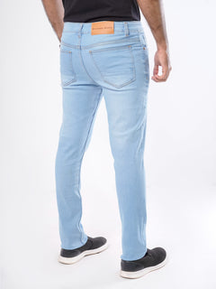 Sky Blue Faded Stretchable Denim Jeans-28