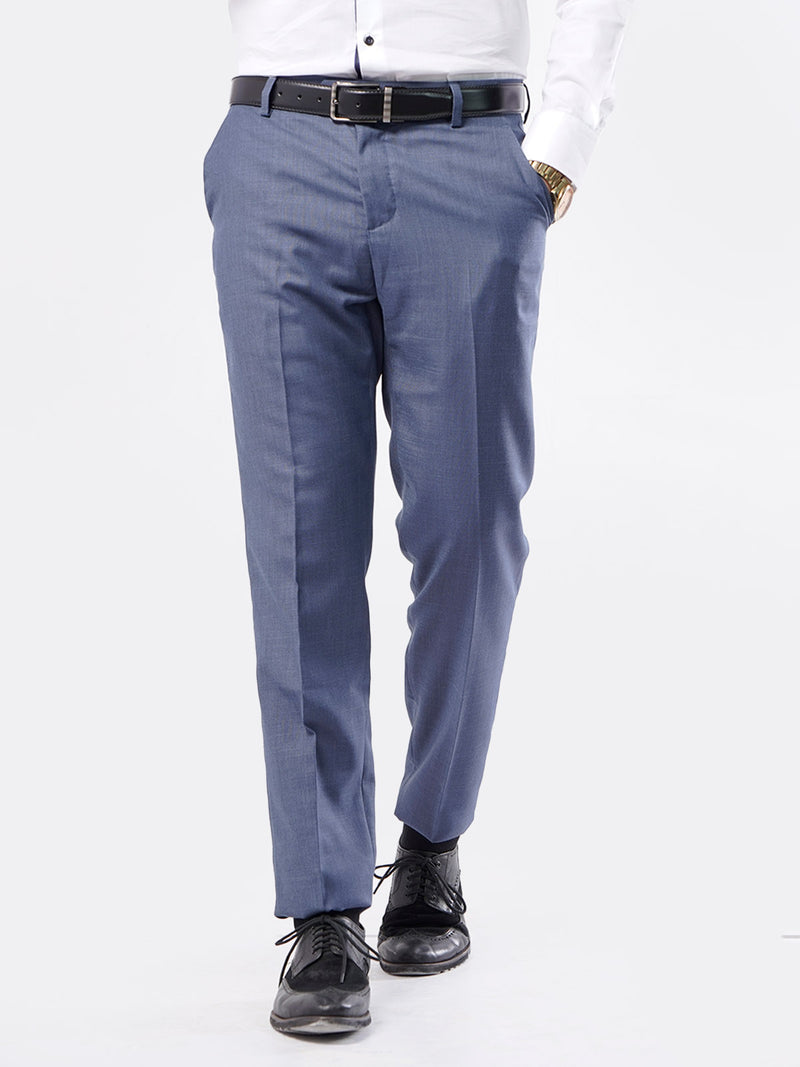 Greyish Blue Self Formal Dress Trouser (FDT-007)