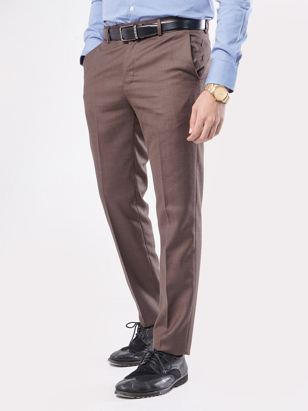 Dark Brown Self Formal Dress Trouser (FDT-008)