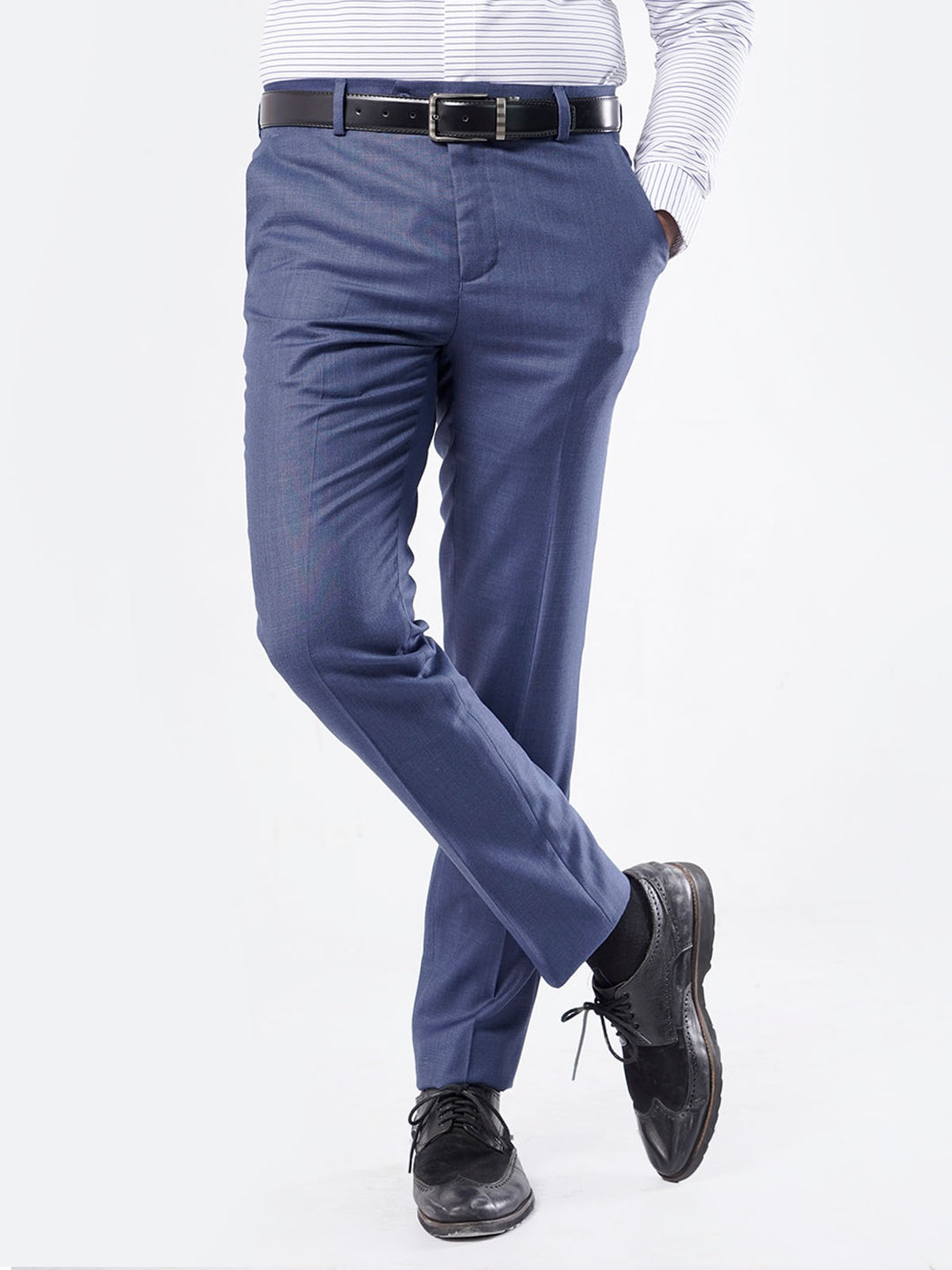 Blue Self Formal Dress Trouser (FDT-010)