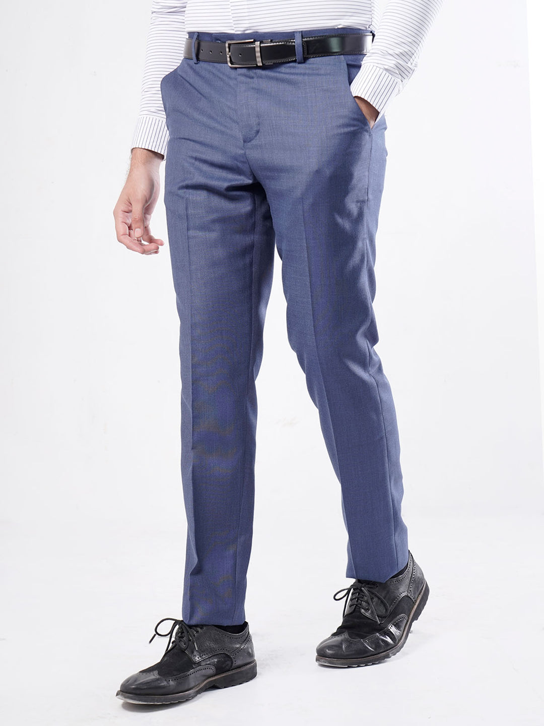 Blue Self Formal Dress Trouser (FDT-010)