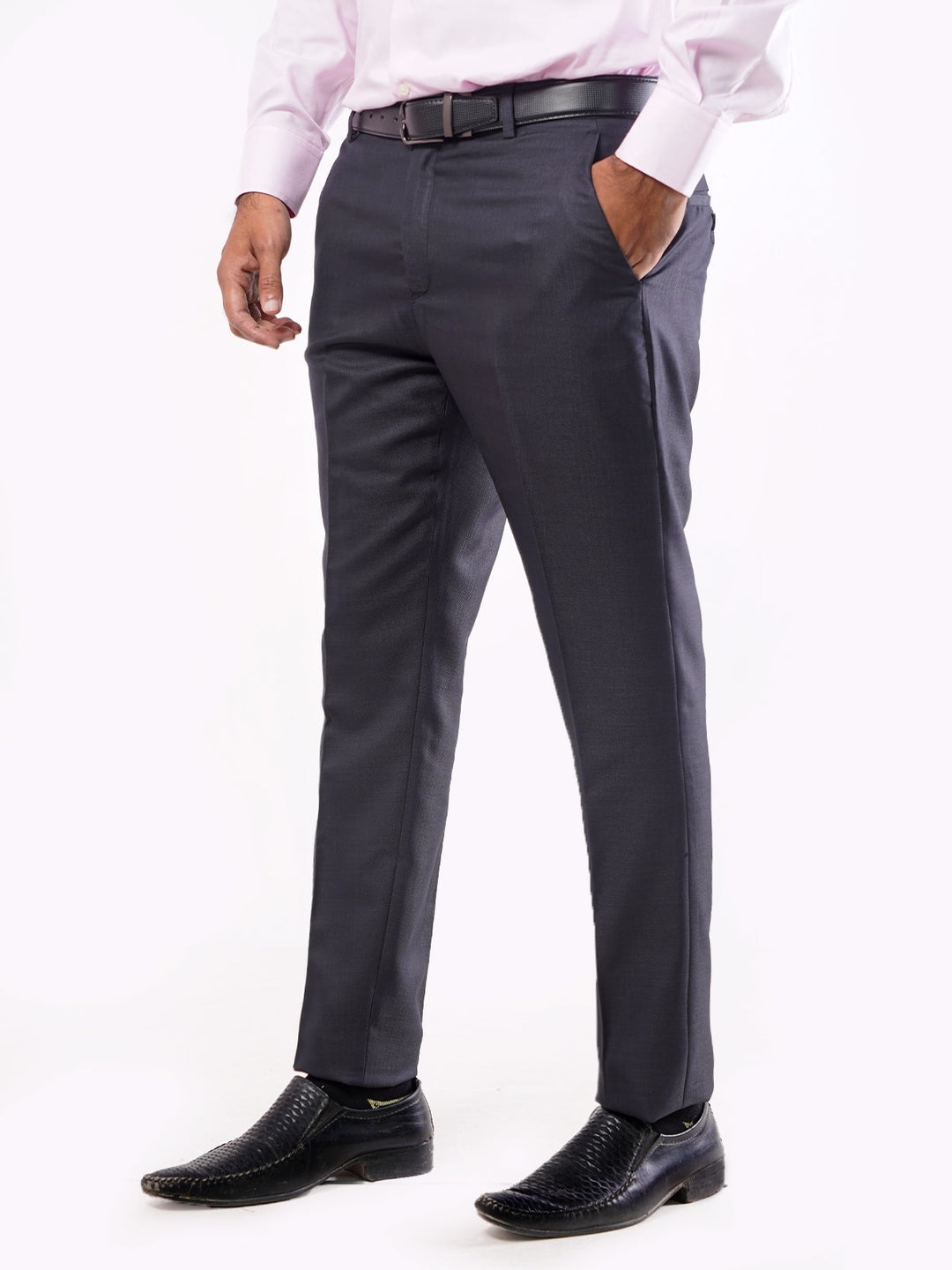 Charcoal Grey Self Executive Formal Dress Trouser (FDT-027)