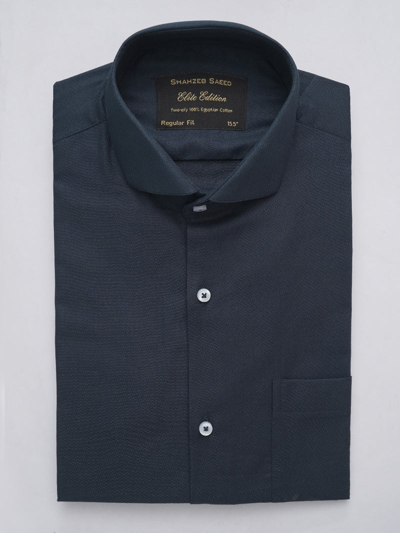 Navy Blue Self, Elite Edition, Cutaway Collar Men’s Formal Shirt (FS-315)