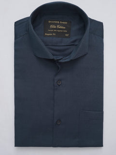 Navy Blue Self, Elite Edition, Cutaway Collar Men’s Formal Shirt (FS-316)