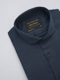 Navy Blue Self, Elite Edition, Cutaway Collar Men’s Formal Shirt (FS-316)