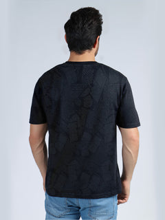 Nature Art Half Sleeves Men’s Black Graphics T-Shirt (GT-021)