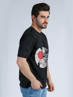 Nature Art Half Sleeves Men’s Black Graphics T-Shirt (GT-021)