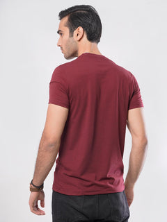 Scotch Half Sleeves Men’s Maroon Plain Graphics T-Shirt (GT-51)