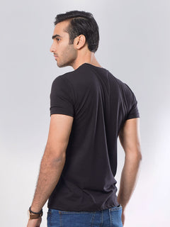 Follow Me Half Sleeves Men’s Black Graphics T-Shirt (GT-54)