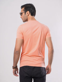 Los Angeles Half Sleeves Men’s Peach Graphics T-Shirt (GT-57)