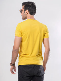 Los Angeles Half Sleeves Men’s Yellow Graphics T-Shirt (GT-58)