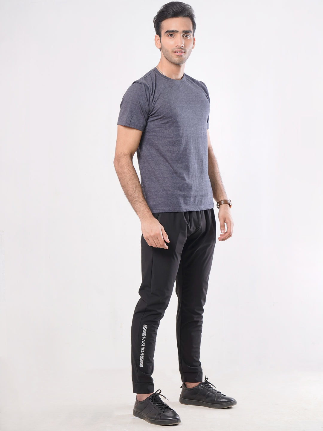 Black Plain Men's Jogger Pant (JT-57)