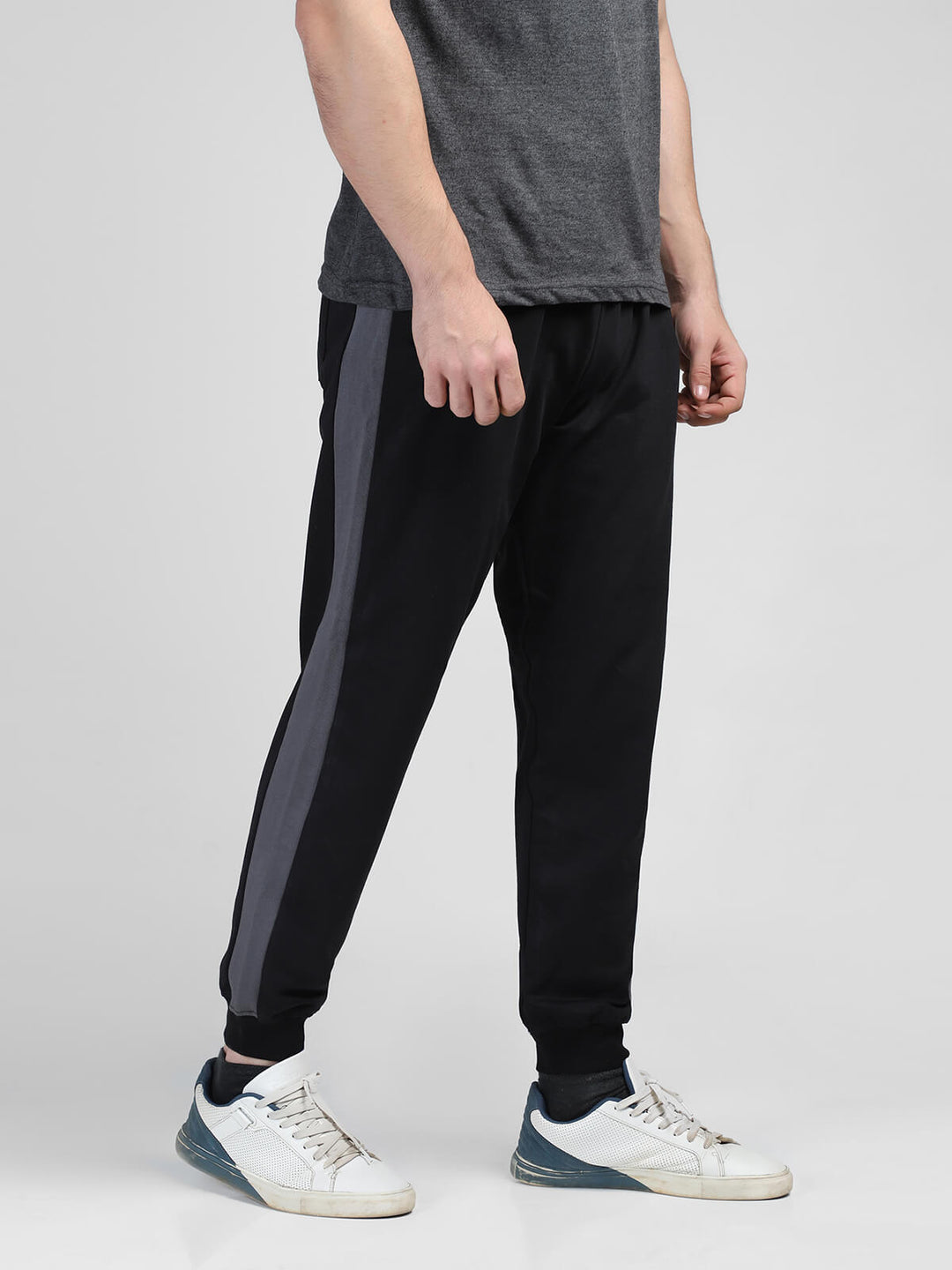 Black & Grey Contrast Mens Jogger Pant (JT-40)