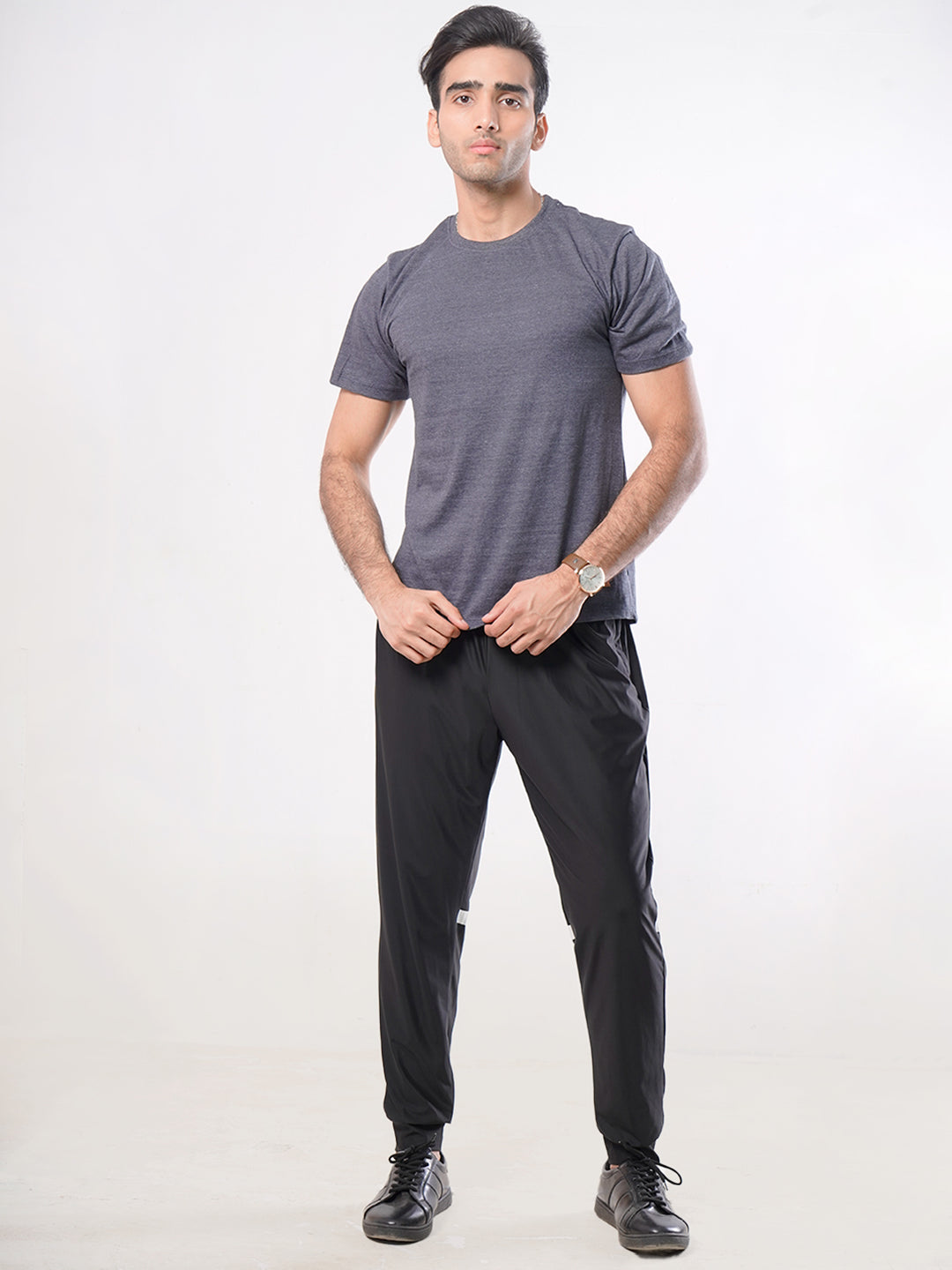 Black Plain Men's Jogger Pant (JT-54)