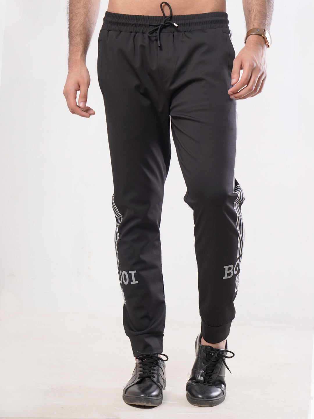 Black Side Striped Men's Jogger Pant (JT-55)