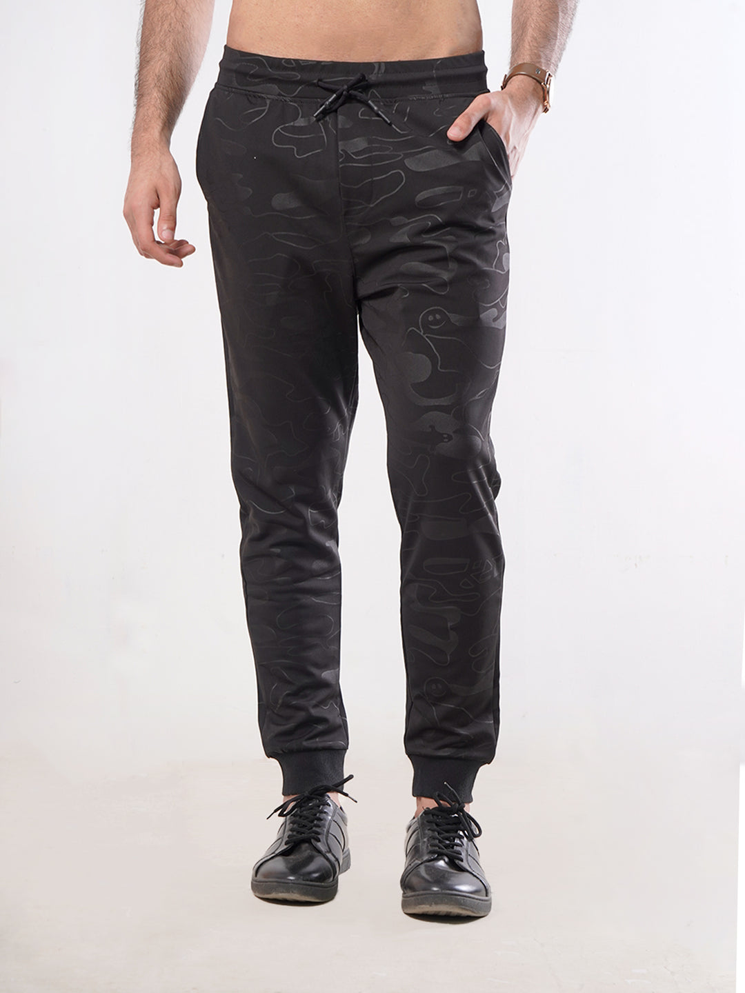 Black Printed Men's Jogger Pant (JT-62)