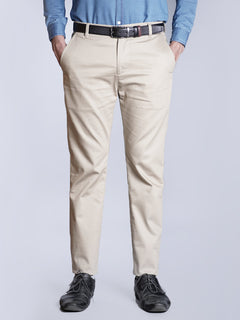 Khaki Plain Cotton Chino-20