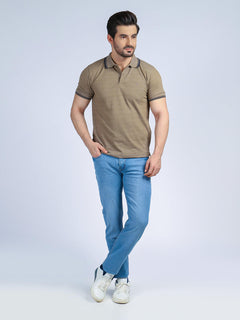 Light Brown Half Sleeves Polo T-Shirt (POLO-191)