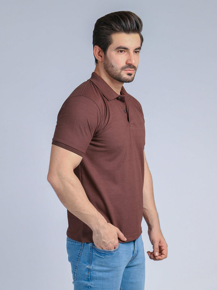 Brown Half Sleeves Polo T-Shirt (POLO-193)