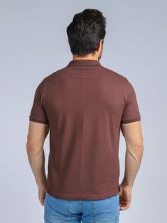 Brown Half Sleeves Polo T-Shirt (POLO-193)