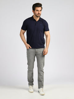 Navy Blue Half Sleeves Polo T-Shirt (POLO-196)