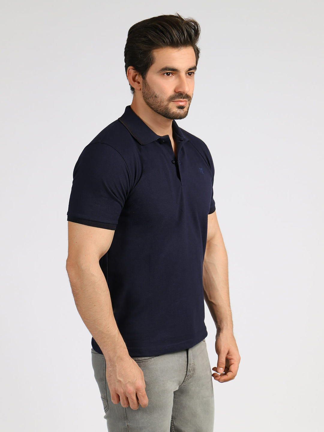 Navy Blue Half Sleeves Polo T-Shirt (POLO-196)