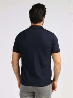 Navy Blue Half Sleeves Polo T-Shirt (POLO-196)