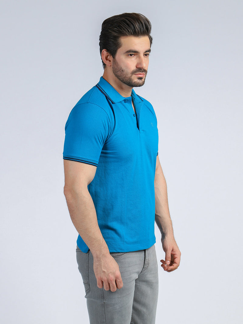 Ice Blue Half Sleeves Polo T-Shirt (POLO-198)