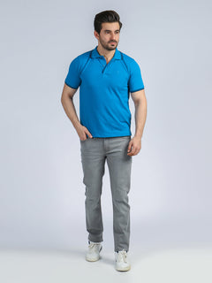 Ice Blue Half Sleeves Polo T-Shirt (POLO-198)