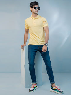Yellow Plain Half Sleeves Polo T-Shirt (POLO-374)