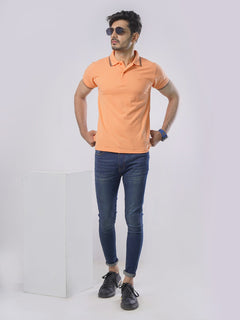 Orange Plain Half Sleeves Polo T-Shirt (POLO-400)