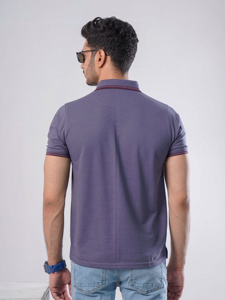 Blue Plain Half Sleeves Polo T-Shirt (POLO-407)