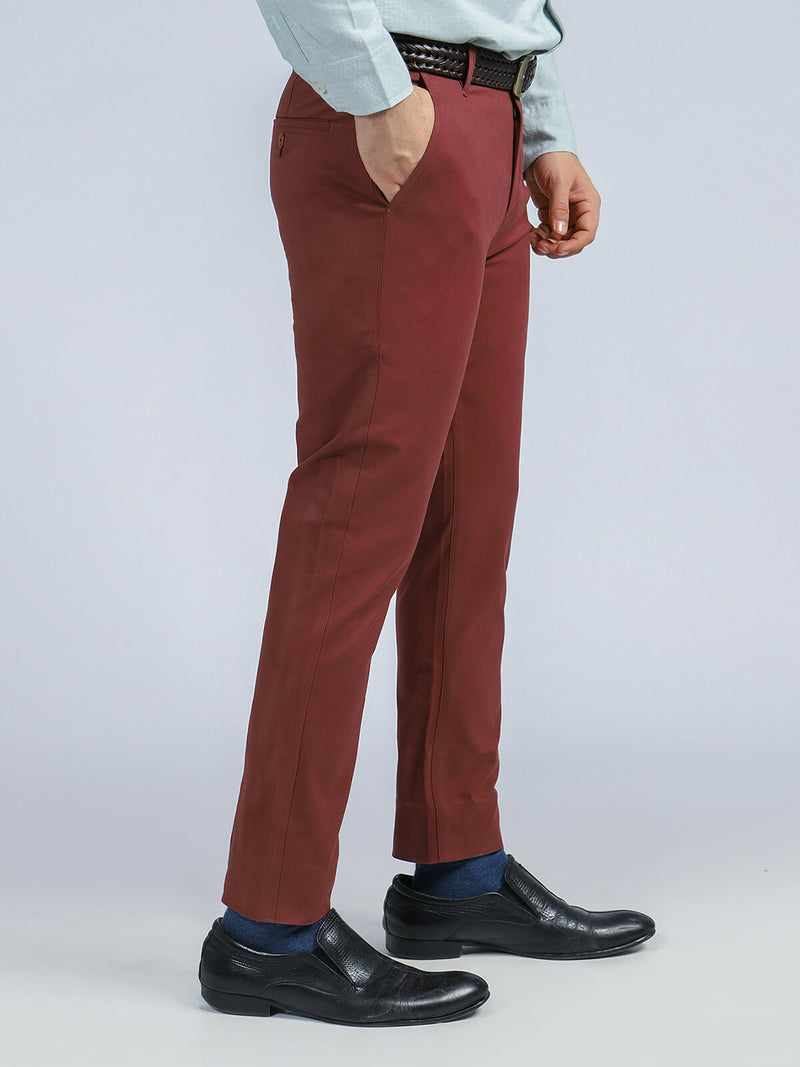 Red Wine Plain Cotton Chino-16