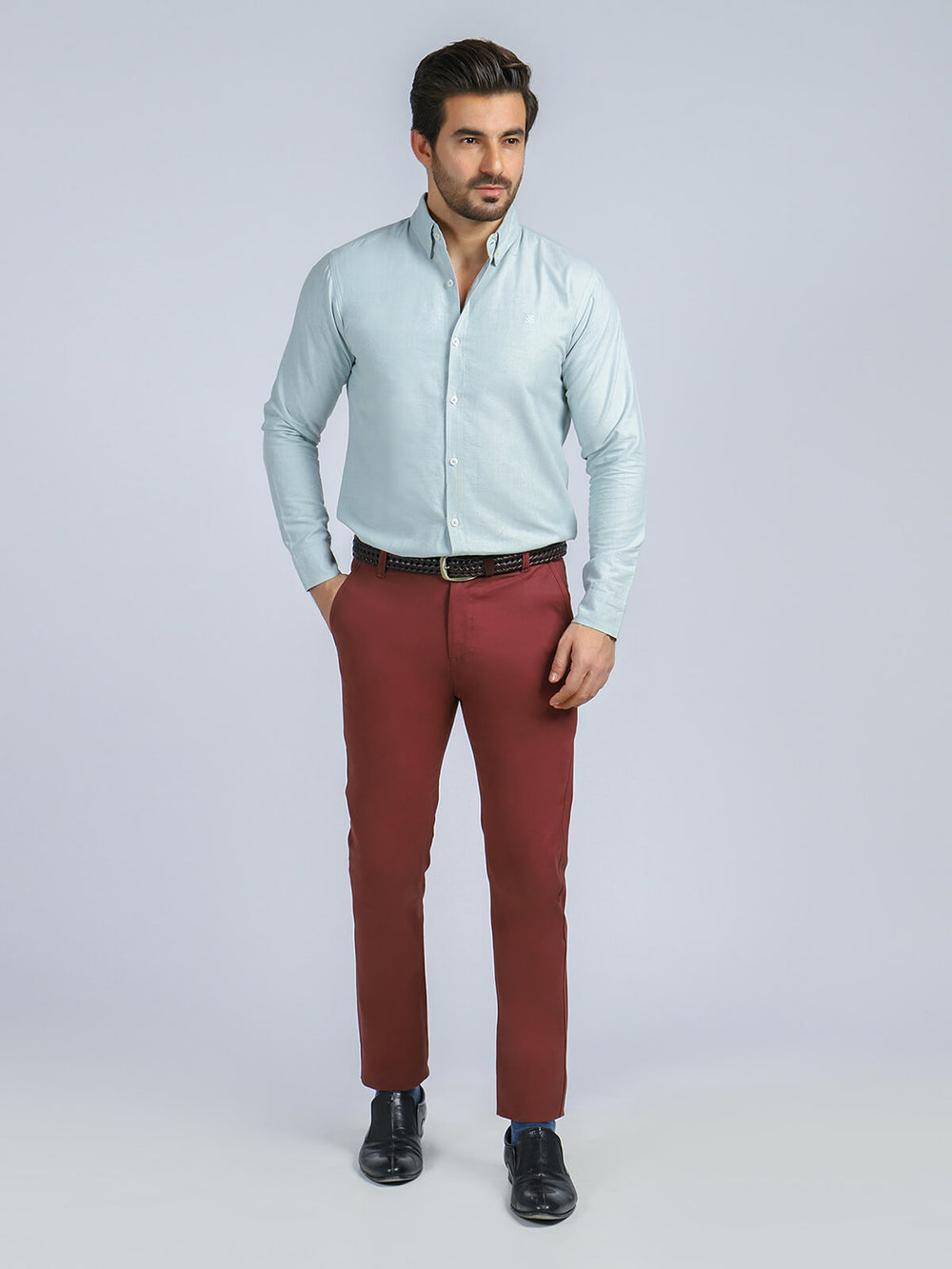 Red Wine Plain Cotton Chino-16