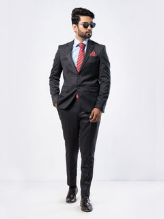 Dark Grey Single-Breasted Tailored Fit Two Piece Turkish Suit (SUIT-79)