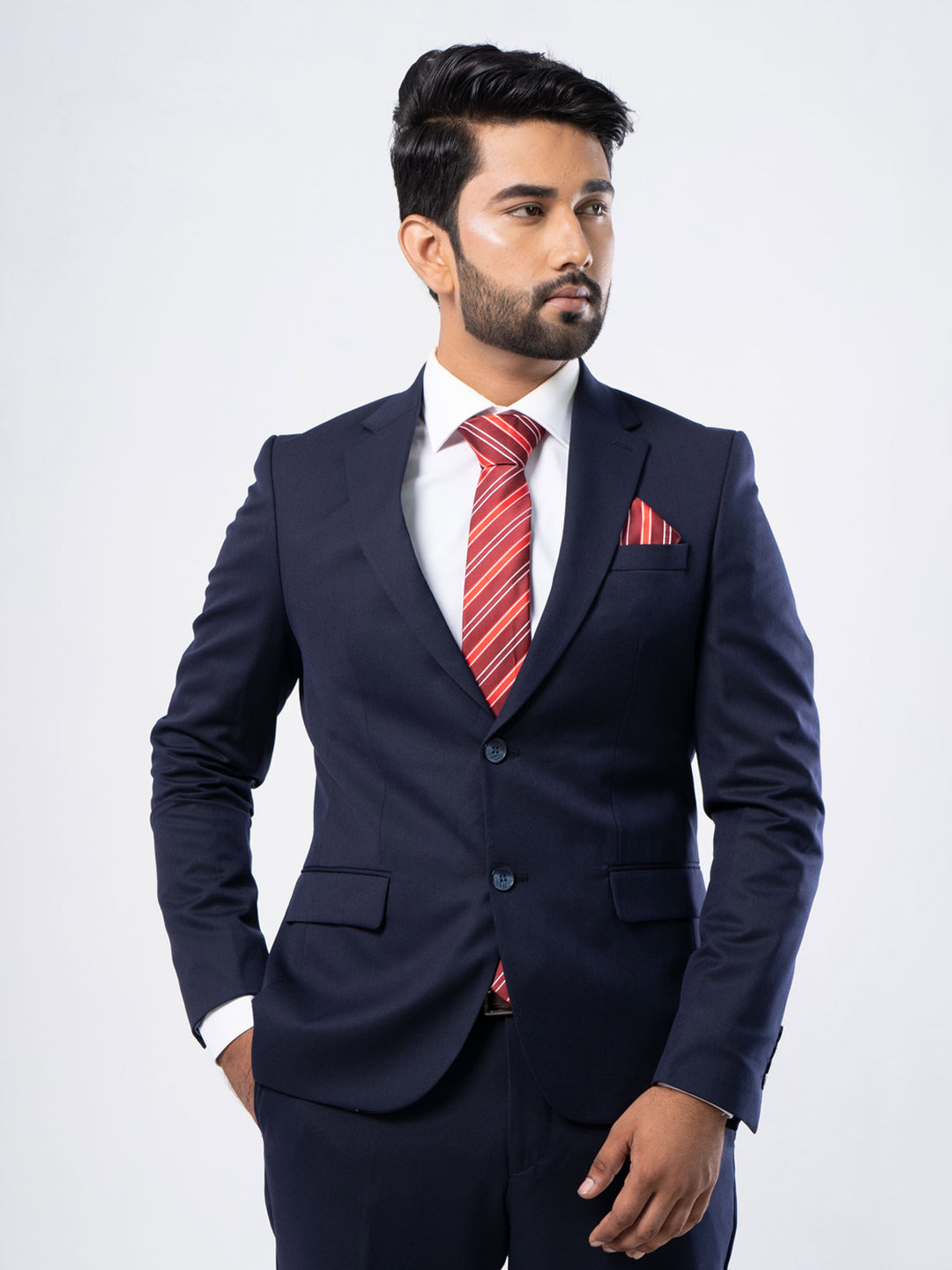 Navy Blue Single-Breasted Tailored Fit Two Piece Turkish Suit (SUIT-82)