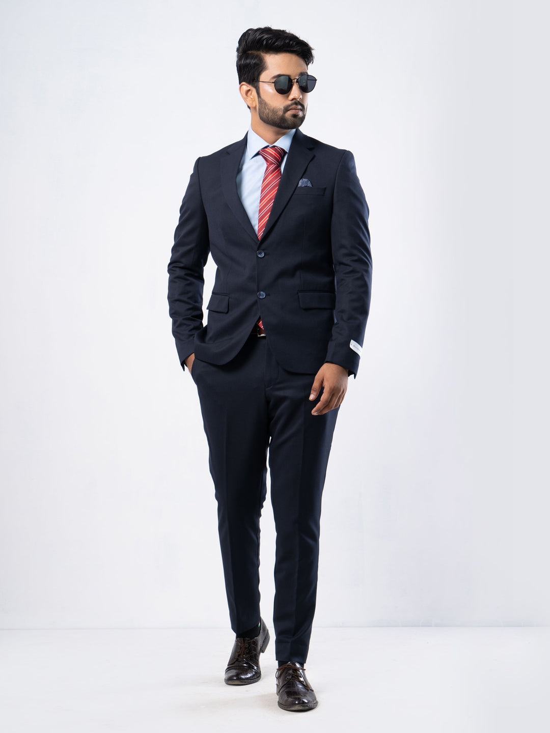 Dark Blue Single-Breasted Tailored Fit Two Piece Turkish Suit (SUIT-83)