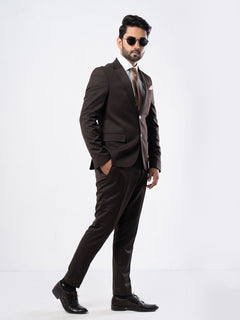 Chocolate Brown Single-Breasted Tailored Fit Two Piece Turkish Suit (SUIT-84)